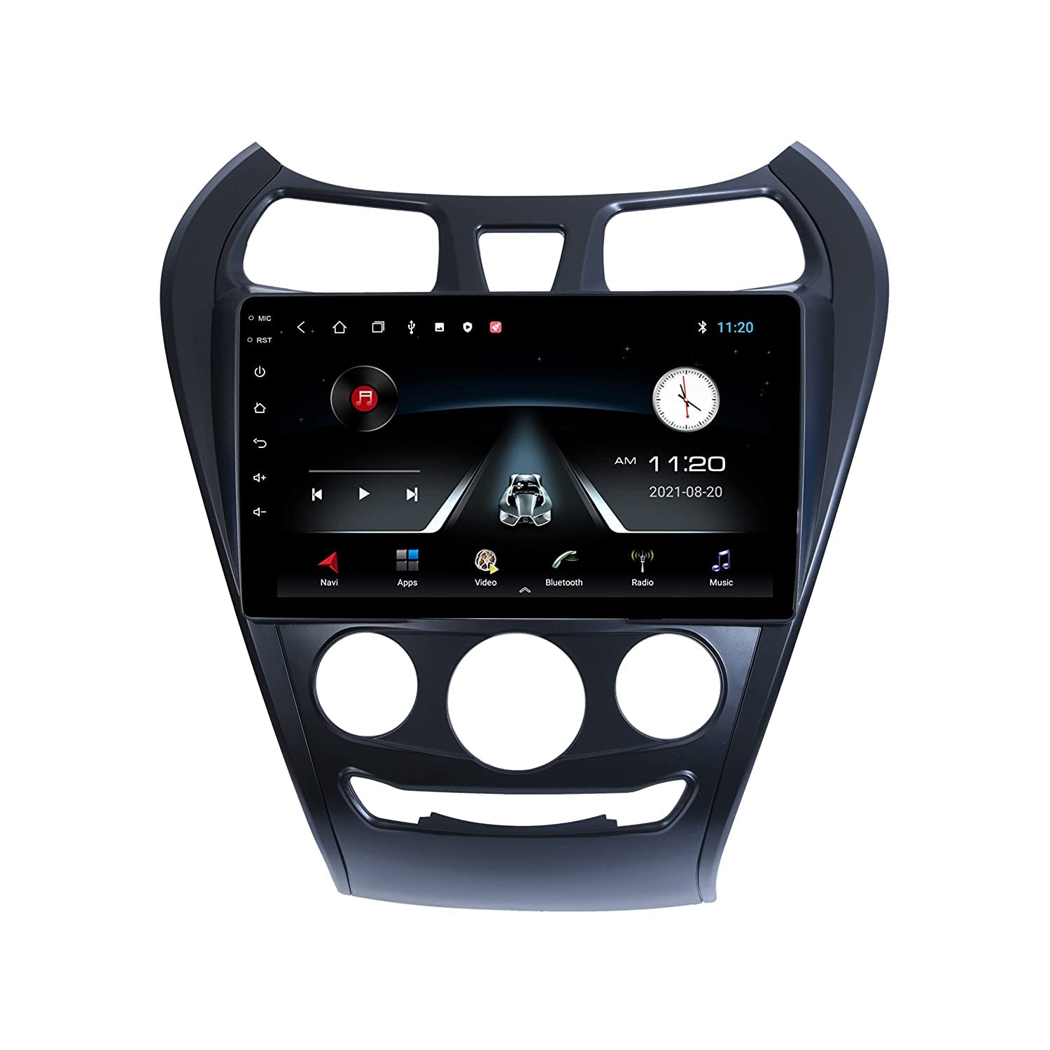 Modorwy Hyundai Eon 2011-2020 9Inch 1280P HD IPS Car Android Display With Gorilla Glass | Double Din Car Stereo | Android 12 | 2GBRAM/32GBROM Multimedia Player With AHD Camera,Dashboard Frame & Socket