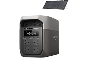 EF ECOFLOW DELTA 3 Max Portable Power Station &220W Solar Panel, 2048Wh LiFePO₄ Battery, 2400W X-Boost Output, Ultra-Fast 0–80% Charging in 51 mins, Solar Generator for Home Backup, Power Outages, RV
