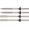 Hilti TE-YX SM/FM 36 Chisel Set, Pack of 4 (2 Pointed, 2 Narrow-Flat) SDS-max (TE-Y) Self-Sharpening Chisel bits for Demolition of Concrete and Masonry, Dimensions: 360 mm Long (2241997)
