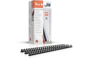 ‎PEACH Peach Plastikbinderücken A4 - 14mm - 125 Blatt - 100 Stück - schwarz - PB414-02