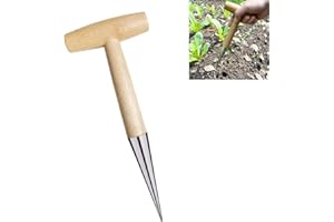 BOBOZHONG Piantatoio tradizionale,semina dibbers bulbi strumenti di piantagione bulbi in acciaio inox,maneggevole foraterra alberelli e bulbi con facilità e precisione,28 cm