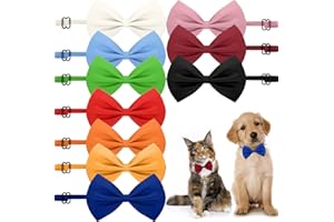 LZKHEH Lot de 10 colliers classiques pour chiens avec nœud papillon : confortables et résistants, conviennent aux chiens de taille petite, moyenne et grande.