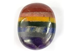 Reiki Crystal Products Natural 7 Chakra Palm Stone for Relaxation, Meditation and Crystal Healing Gemstones Big Size 5 cm App
