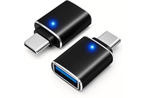 HAUXGOGO Adattatore da USB-C a USB-A (Set da 2), da USB C Maschio a USB 3.0 Femmina, Trasferimento Dati ad Alta Velocità e conversione di Interfaccia, Ricarica, Supporto OTG-Nero