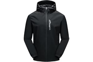 CAXNDYCING Giacca impermeabile da uomo, tinta unita, per attività all'aria aperta, impermeabile, per il tempo libero, impermeabile, impermeabile, con cappuccio, per escursioni e altre attività all'aperto