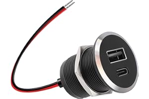 Obeaming 12 V USB C ładowarka Camper Socket 24W pełne aluminium QC 3.0 USB-A i typ C PD3.0 podwójna szybka ładowarka podtynkowa do łodzi morskich samochodów ciężarowych (mała 1)