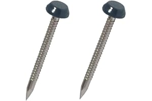 SMARTHOME Homesmart 50 Pack 30mm Anthracite Grey UPVC Poly Top Pins Nails | UV Resistant Stainless Steel Plastic Headed Polypins for Durable and Weatherproof Fixing of Soffits, Fascias, and Roofline Trims