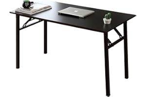 sogesfurniture Mesa Escritorio Plegable, 100x60 cm Mesa de Ordenador Escritorio de Oficina Mesa de Estudio Mesa de Comedor Plegable para Hogar Oficina, Picnic, Negro AC5B-100-SF