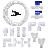 HUAZIZ 5M Universal Water Supply Hose, 1/4" Refrigerator Hose Connector Kit, Filter Tube, European/American Refrigerator Part