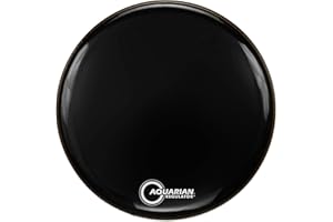 Aquarian RF22BK Regulator Series - 22 inch Bass Drumhead - Black - W/Ring