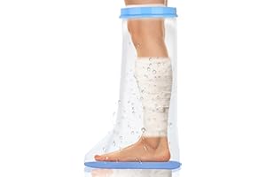 Aozzy Duschschutz Bein Duschschuhe,Gipsbinden Wasserdicht und Rutschfest, Wiederverwendbar Verbände Während des Badens Trocken