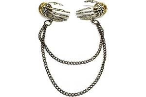 Eclectic Shop Uk Collar Shirt Lapels Chain Neck Tip Bronzed Pin Tassels Bone Skeleton Hands with Chains