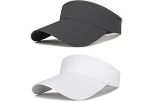 FOUNSHO 2 PCS Viseras para Mujer Hombre, Gorras de Verano Malla Transpirable Ajustable, Sombrero de Béisbol Vacía Anti-UV Deportes Visor Cap para Golf Pesca Tenis