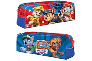 TDL Paw Patrol Pencil Case – Featuring Chase, Marshall, Rubble, Rocky & Zuma – Durable School Stationery Organizer