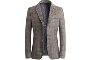 YOUTHUP Blazer Scozzese da Uomo Slim Fit Formale Giacca da Abito 2 Bottoni Affare Giacca Elegante