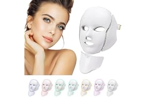 Deciniee Masque Led Visage Luminothérapie: 7 Couleurs Luminothérapie Visage - Masque Facial LED Pour Les Soins de la Peau