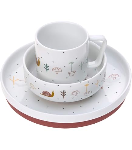 Seltmann Weiden 001.728609 Flinke Flitzer Compact Ensemble de Vaisselle pour Enfant 3 pièces en Porcelaine