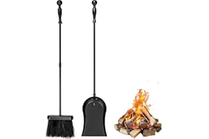 AMAGABELI GARDEN & HOME Amagabeli Camino da 67 cm Pala per Cenere Camino in Acciaio Pesante e Spesso Pala per Frassino Strumento per Camino Singolo Uso Interno ed Esterno Pala per Carbone Nero per Stufa a Legna