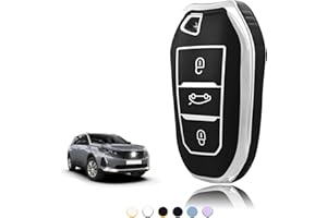 TOOMUME Funda Llave TPU, Carcasa Llave Apto para Peugeot 208 308 508 2008 3008 5008 Rifter Citroen C3 Arricross C4 Picasso DS3 DS4 Berlingo, Cubierta Llaves Coche Mando - Smart Key