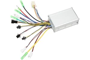 SOCOBETA Controlador de Onda Cuadrada sin Escobillas para Bicicleta Eléctrica con Cable de Luz para Motores de 36V 48V 250W 350W