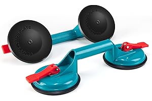 WUERQIE Aluminium Suction Lifter, Pack of 2, 150 kg Load Capacity, Glass Lifter, Glass Lifter, Lifting Vacuum Cleaner, for Lifting Smooth and Heavy Objects, Tiles, Glass