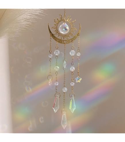 Decorazioni Cristallo Finestra Arcobaleno Casa Acchiappasole Cristallo Per Finestre - 7 Pezzi Con Forme Luna E Arcobaleno Decorazione Casa Colorata - 13