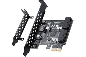 YABOANG PCI-E zu Internem 19Pin Header USB 3.0 Erweiterungskarten, 2 Port USB 3.0 PCIE Interne Karte mit bis zu 5 Gbit/s Chipsatz 19 Pin USB3.2 GEN1 Kartenadapter für Windows 11, 10, 8.1, 8, 7, XP