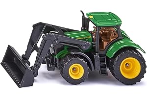siku 1395, Tracteur John Deere avec Chargeur Frontal, Vert, Métal/plastique, Pneus en caoutchouc, Chargeur frontal mobile