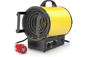 DAHTEC Calefactor 9000W - Calentador Electrico Portatil - Con Asa, Termostato y Protección Contra Sobrecalentamiento - Apto para Garajes, Tallers