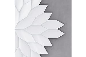 SHOPYLAND Panel ścienny 3D, Mabel design system paneli ściennych, zestaw 70 płytek (Biały)