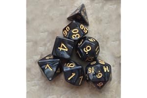 BOBOZHONG Dadi Poliedrici,7 PCS Poliedrici Dadi da Gioco,Layered Polyhedral D&D Dice, per Dungeons And Dragons DND Rpg Giochi da Tavolo MTG (Nero)