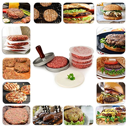 Hamburgerpresse, Allezola Premium Hamburger Presse Burger Hersteller für perfekte Burger, BBQ, Hamburger, Patties, Presse, Grill aus Aluguss - 3