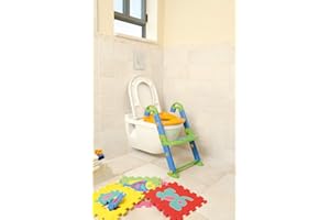 DREAMBABY Rotho 600060099 Babydesign KidsKit Vasino 3in1 Preparazione al wc, Da 18-36 mesi, Dimensioni piegato (LxPxH) 41.5 x 25 x 67 cm, Verde/Blu/Arancione