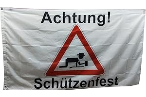 Stormflag Achtung schutzenfest Flagges (90cmx150cm) Polyester Pongee 90g mit Ösen mit Doppelnadel genäht.