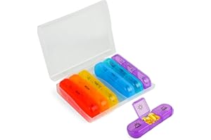 BAFUMIU Organizer na tabletki, 7 dni, poranek, południe, wieczór, duże pudełko na lekarstwa z 3 przegródkami, pudełko na tabletki na tydzień, praktyczne pudełko na tabletki, pudełko na suplementy do podróży,