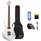 Donner Solid Body Electric Guitar, DMT-100 39 Inch Metal Electric Guitar, HH Magnetic Construction Kit, Bag, Wires, Strap, Cable,