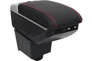 OYHCM Bracciolo Centrale per VW POLO Mk5 6R Vento 2002-2009, Doppio Scomparto, Pelle Nera, Facile da Installare, Accessorio Auto Personalizzato