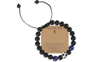 Emereau Boys Football Bracelet, Football Gifts for Boys Bracelets for Teen Age 7 8 9 10 11 12 13 14 15 16 Years Old, Fans Bracelet Accessories for Grandson Son Nephew Birthday Presents