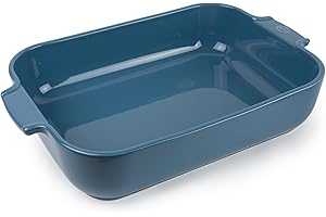 PEUGEOT - Teglia rettangolare in ceramica - 36 cm x 22 cm x 6,8 cm - Capacità: 3,8 L - Garanzia 10 anni - Made in France - Colore azzurro