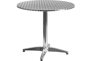 Flash Furniture Table Ronde en Aluminium pour intérieur et extérieur avec Base