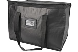 KHIRONHIVE Insulated Food Delivery Bag, Waterproof Oxford and Aluminium Foil Lining with Pearl Cotton, Thermal Warm and Cold Carrier for Pizza, Takeaway Meals and Restaurant Catering(50L)