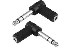 Icywink Audio Adattatore Jack 3,5mm Femmina a 6,35mm Connettori, 2x Maschio Dattatore Stereo da Presa Jack Placcato Plug Connettore Compatibile con Cuffie, Altoparlante, Amplificatore, Mixer