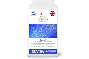 NUVIDA NATURAL HEALTH Nuvida High Strength N-Acetyl-Cysteine 600mg -120 Vegan NAC Capsules - N Acetyl Cysteine Amino Acid with High Bioavailability and Allergen Free