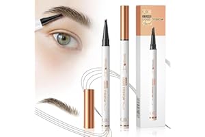 YARRIE 2 Stück Microblading Augenbrauenstifte, Upgraded 3D Augenbrauenstift Wasserfest mit 4 Gabelspitzen, Langlebig, Natürlich, Feiner, ein Magischer Eyebrow Pencil für Frauen und Mädchen (2Hellbraun)