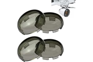 HCmotorku Motorrad-Blitzlicht-Objektivabdeckung, passend für Harley Touring Road King Street Glide Sportster Softail Dyna 2000–2023, Rauchgrau, 4 Stück