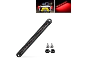 JinXiu 10 Inch 30 LED Trailer Tail Light Bar Stop Turn 3rd Brake Identification Clearance Strip Light Red Amber Marker Waterproof for Offroad Truck Boat Pickup Golf Cart