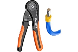 Crimpzangen Aderendhülsen, Preciva Sechskant Crimpzange 0,08-10mm² Aderendhülsenzange Krimpzange Presszange für Isolierte Unisolierte Aderendhülsen (Zange)