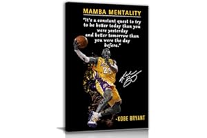 AMART SUN NBA-Basketballspieler-Sport-Heimdekoration • Kobe Bryant Mamba Mentalitäts-Zitat, inspirierende Leinwandkunst, motivierendes Kunstwerk für Zuhause, Büro, Fitnessstudio, Wanddekoration,