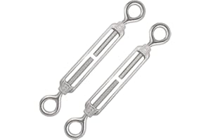 YOUKA OULVLIFE Tenditore M6 in Acciaio Inossidabile 304, Tenditori per Funi Metallici Regolabili Ganci per Impieghi Pesanti 2 Pezzi per Tenda di Installazione, Appendere La Casa, Filo da Giardino, Ecc.