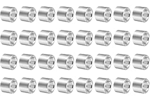 QUARKZMAN 32 st aluminiumdistans, slät metalldistans med runda skruvar 8 x 5 x 6 mm (OD x ID x längd), icke-gängad bricka hål